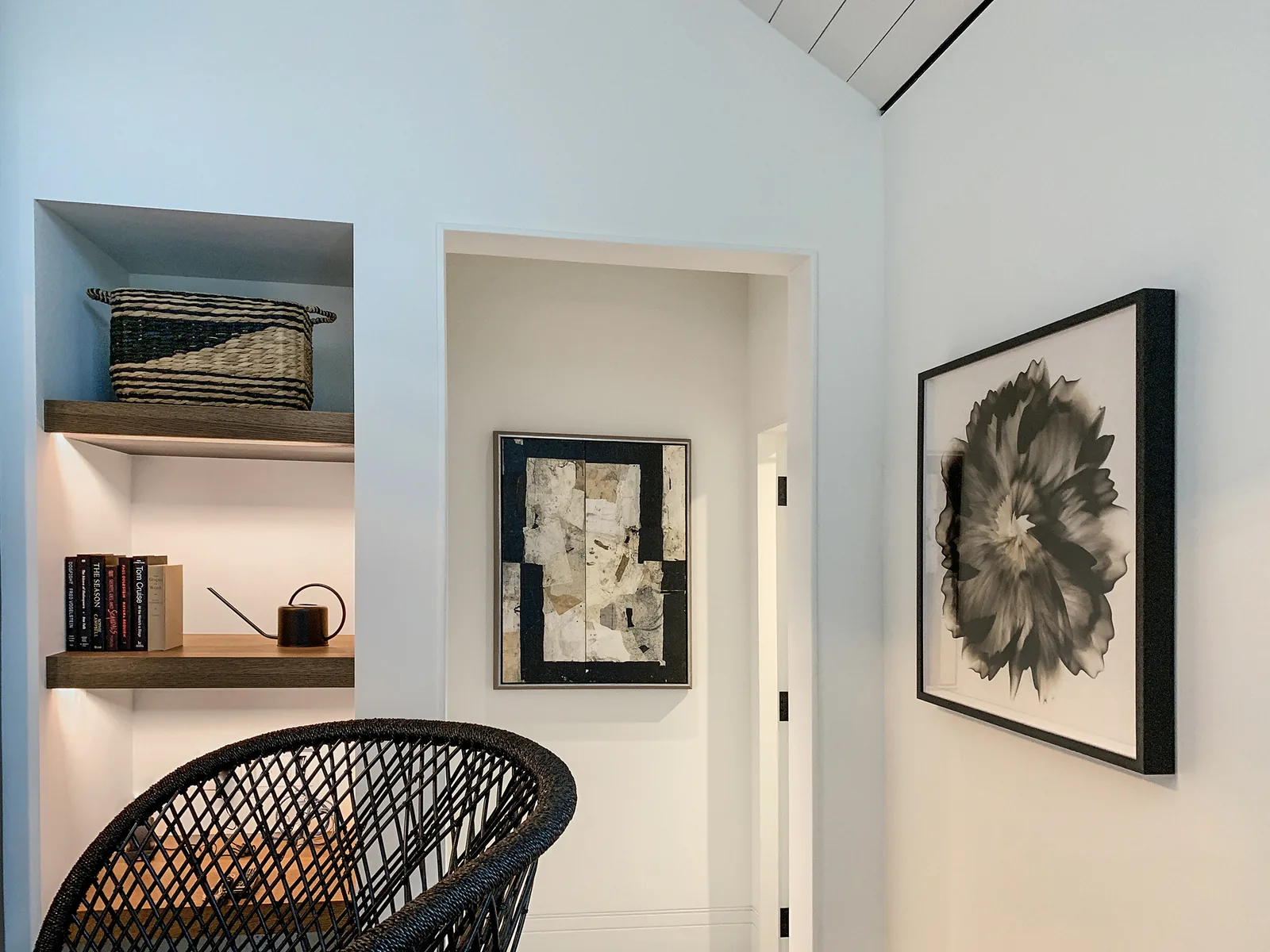 Painting and furnishings in a residence interior.