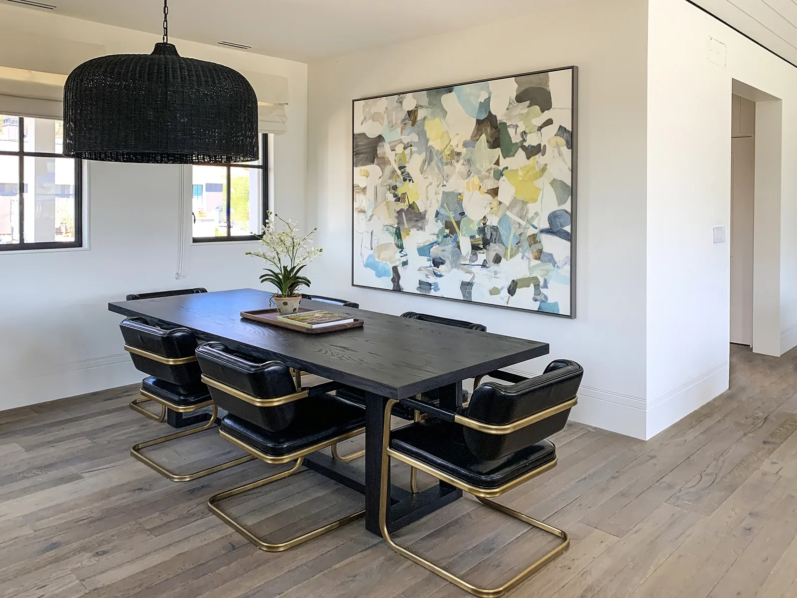 Artwork placed in a residence dining space.