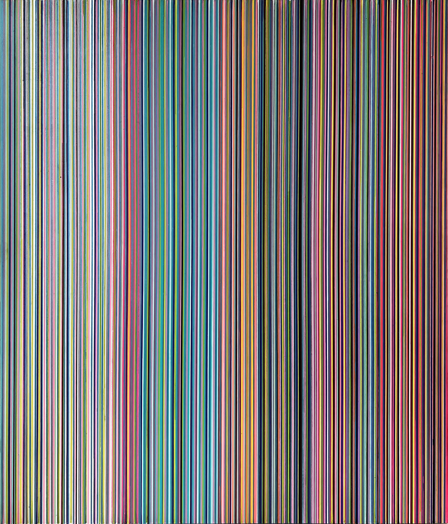 Geometric color-field painting by Marco Casentini in a Southern California palette.